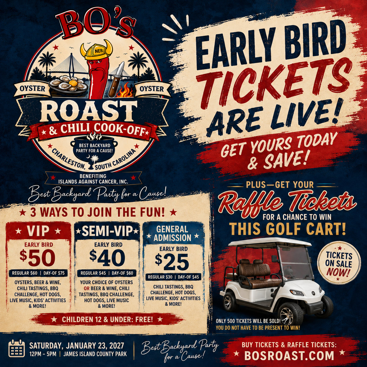 Bo’s Roast golf cart raffle promotion